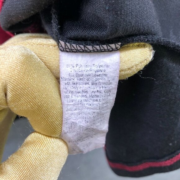 Guess Sleeveless Blouse Womens S Red Black Colorblock Peplum Ponte Formal - Picture 6 of 9